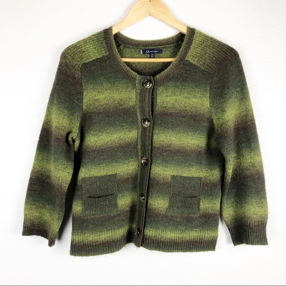 Anne Klein Sweaters - 🌿 Anne Klein Green Wool Cardigan